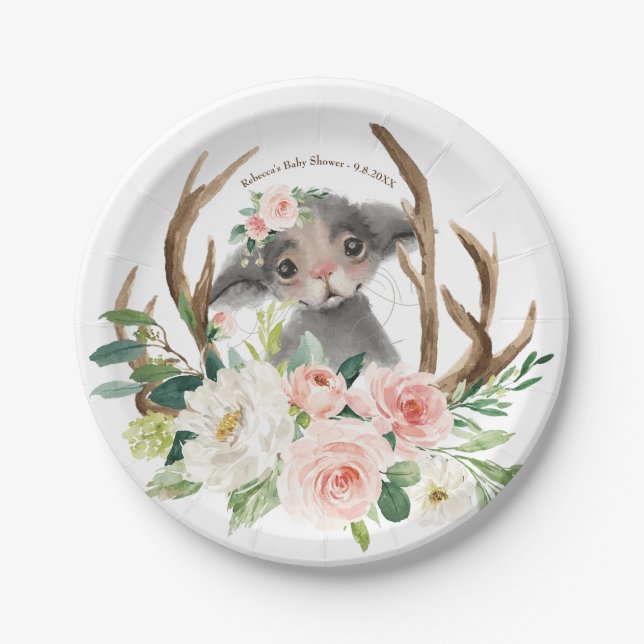 doormouse Waldland der Babydusche niedliches Pappteller (Vorderseite)