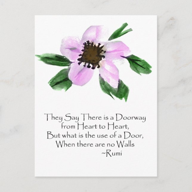 Doorway Rumi Watercolor Postcard Postkarte (Vorderseite)