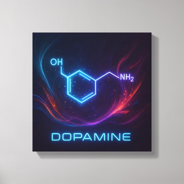 Dopamin Energy Flow - Abstrakter molekularer Nebel Leinwanddruck (Vorderseite)