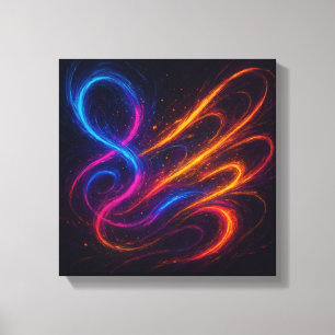 Dopamin jagen - Abstrakter Neonfluss von Emotion Leinwanddruck
