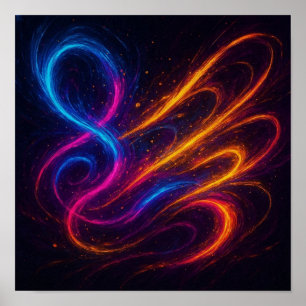 Dopamin nachjagen - Fluss von farbenfroher Emotion Poster