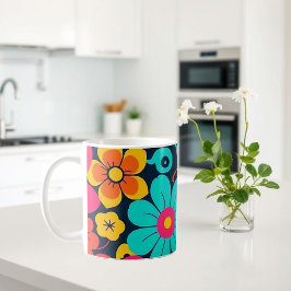 Dopamine Décor Mug - Fleurs Funky Lumineuses-Retro