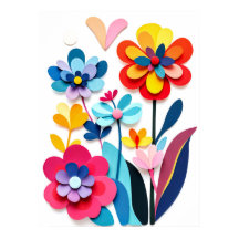 Dopamine Dekor Bunte Papier geschnittene Blumen