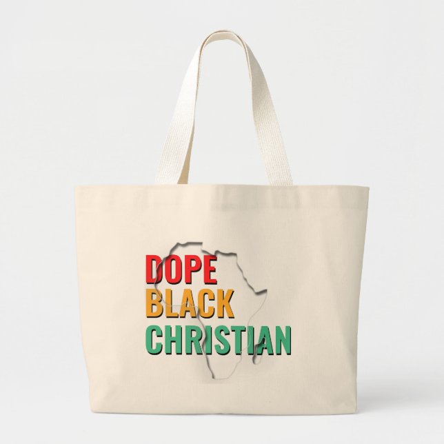 Dope Black Christlich Jumbo Stoffbeutel (Vorne)