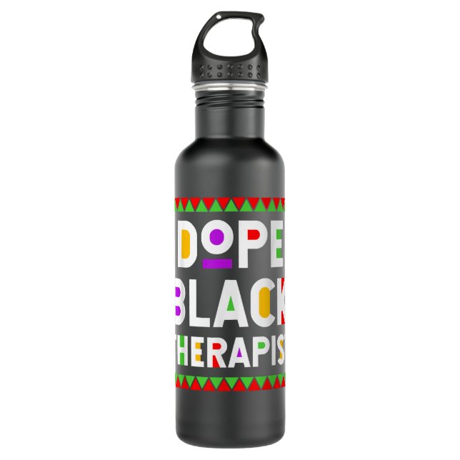 Dope Black Therapist African American Job Proud Pr Edelstahlflasche (Vorderseite)