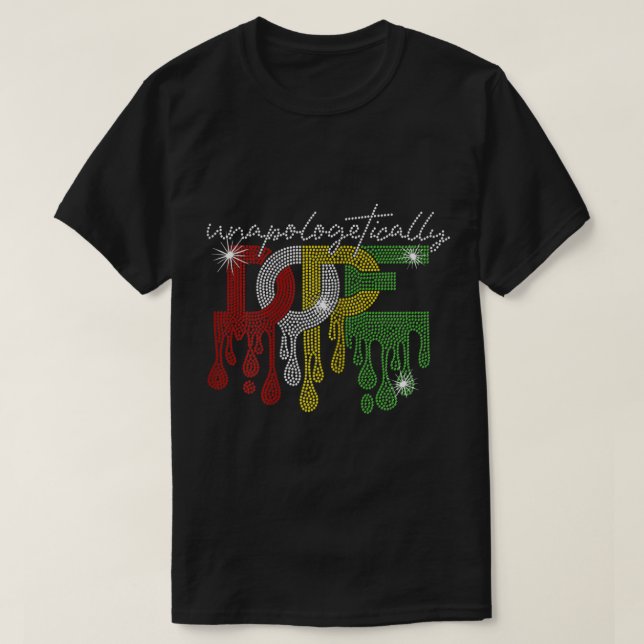 Dope Bling Kristall Black Girl T-Shirt (Design vorne)