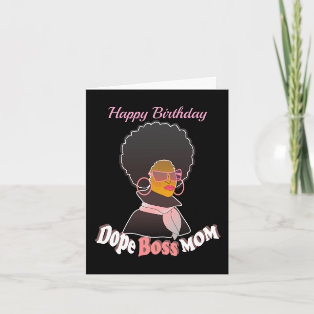 Dope Boss Mama African American Happy Birthday Car Dankeskarte (Vorderseite)