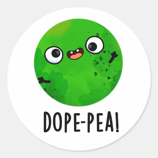 Dope-pea Funny Dopey Pea Pun Runder Aufkleber (Vorderseite)