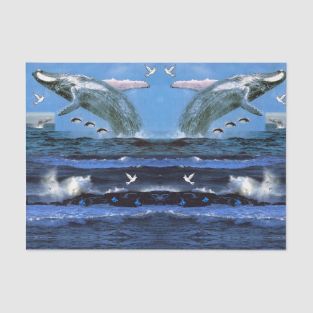 Dophinen aus dekorativem Gewebe Seidenpapier (Vorderseite)