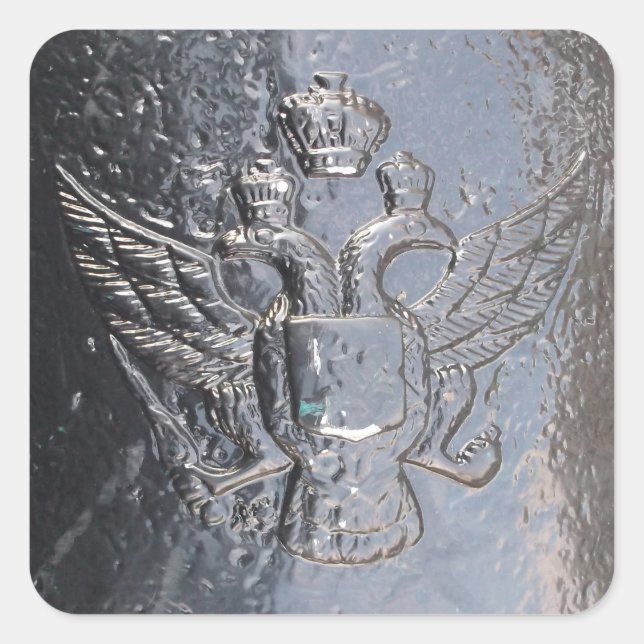 Doppel-Adler auf Cannon Quadratischer Aufkleber (Vorderseite)
