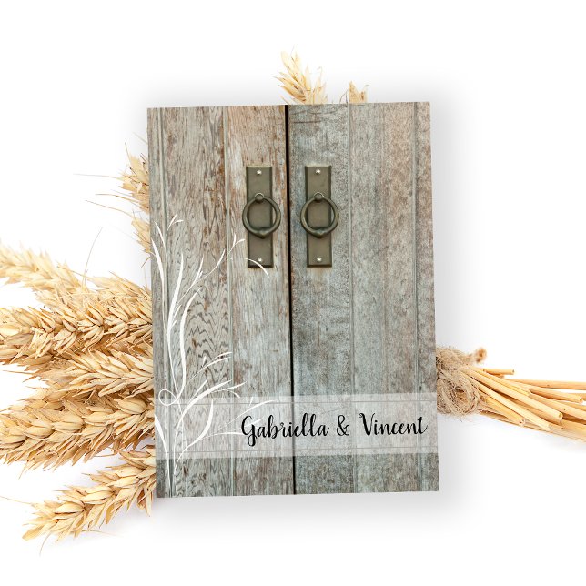 Doppel-Barenttüren Land Hochzeitsnotizen Mitteilungskarte (Drop your guests a line after your barn wedding with these rustic note cards.)