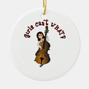 Doppel-Bass-Girl Keramik Ornament