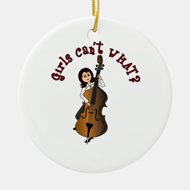Doppel-Bass-Girl Keramik Ornament (Vorne)