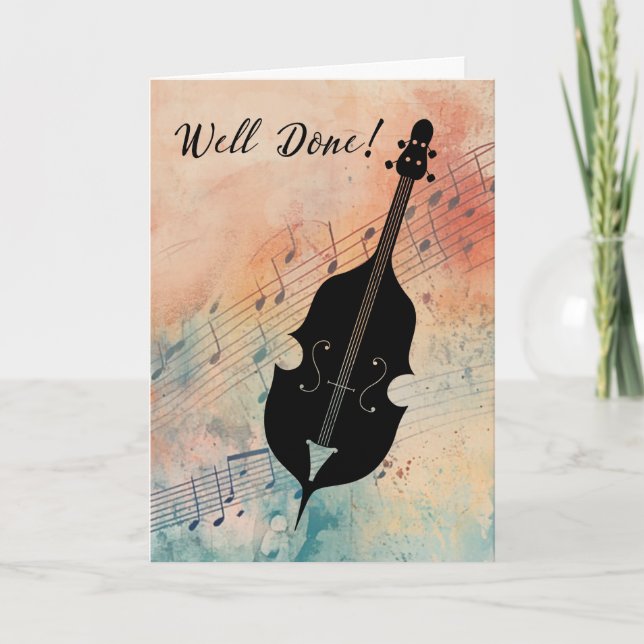 Doppel-Bass-Performance-Gratulationen Watercolor Karte (Vorderseite)