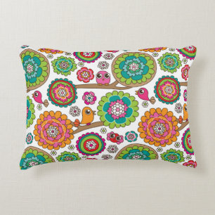 Doppel-Blume-Hintergrundmuster Zierkissen