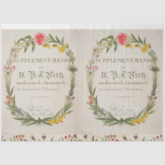 Doppel-Blumenschaden-Dekoupage Seidenpapier