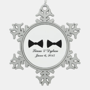 "Doppel-Bow-Krawatte" Zinndekoration Schneeflocken Zinn-Ornament