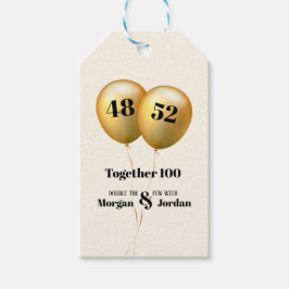 Doppel Celebration Joint Birthday Gold und Black Geschenkanhänger