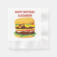 Doppel-Cheeseburger-Party Papier Napkins