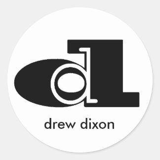 Doppel-D-Aufkleber weiß Runder Aufkleber