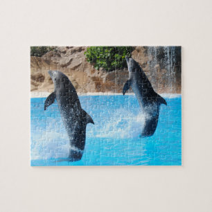 Doppel-Delfine mit Wasserfall-Puzzle