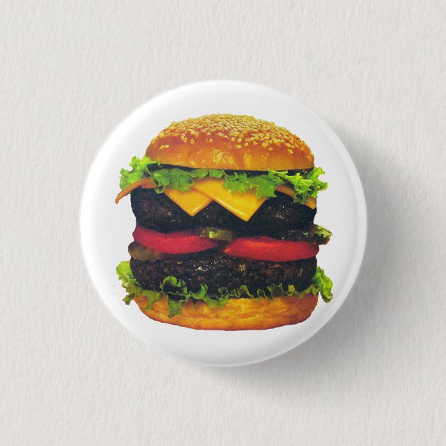 Doppel-Deluxe Hamburger mit Käse Button (Vorderseite)