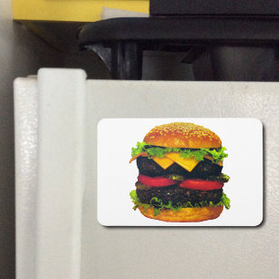 Doppel-Deluxe Hamburger mit Käse Magnet