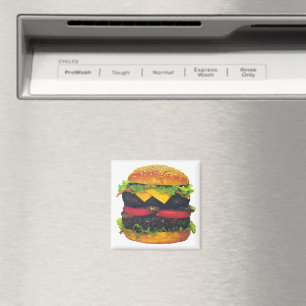 Doppel-Deluxe Hamburger mit Käse Magnet