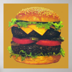 Doppel-Deluxe Hamburger mit Käse Poster