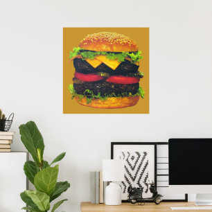 Doppel-Deluxe Hamburger mit Käse Poster