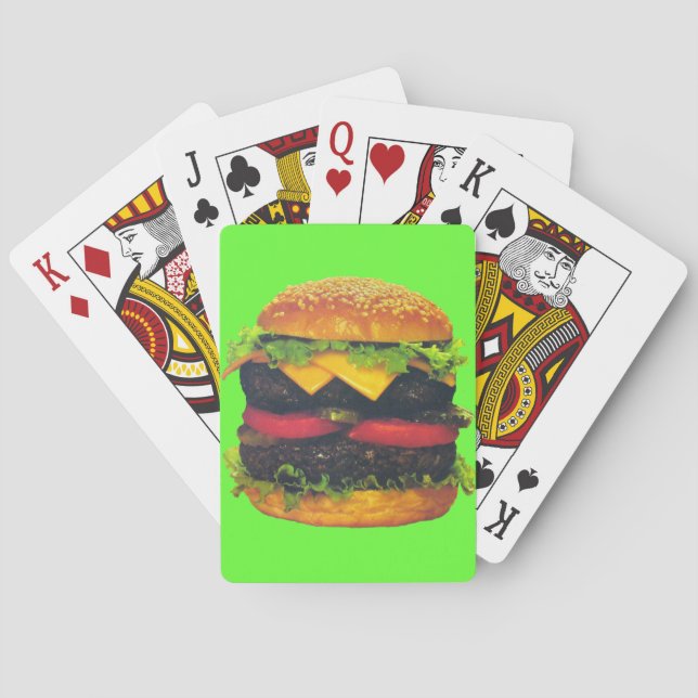 Doppel-Deluxe Hamburger mit Käse Spielkarten (Rückseite)