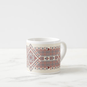Doppel-Diamant Palestinianischer Tatreez Expresso- Espressotasse