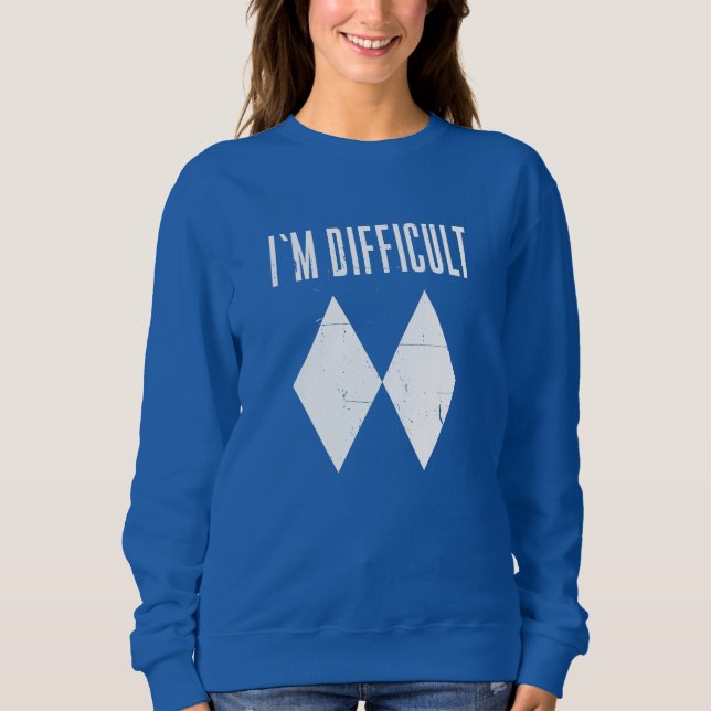 Doppel Diamond Ich bin schwer Ski Wintersport Sweatshirt (Vorderseite)