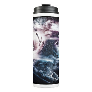 Doppel-Exposition Man Thermal Tumbler Thermosbecher