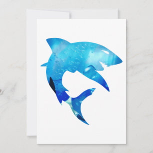 Doppel Exposition Tiere Hai Aquarium Geschenk Idee Save The Date