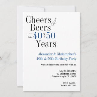 Doppel-Feier Chef Ber Birthday Party Blue Einladung
