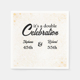 Doppel-Feier Joint Birthday Gold White Serviette