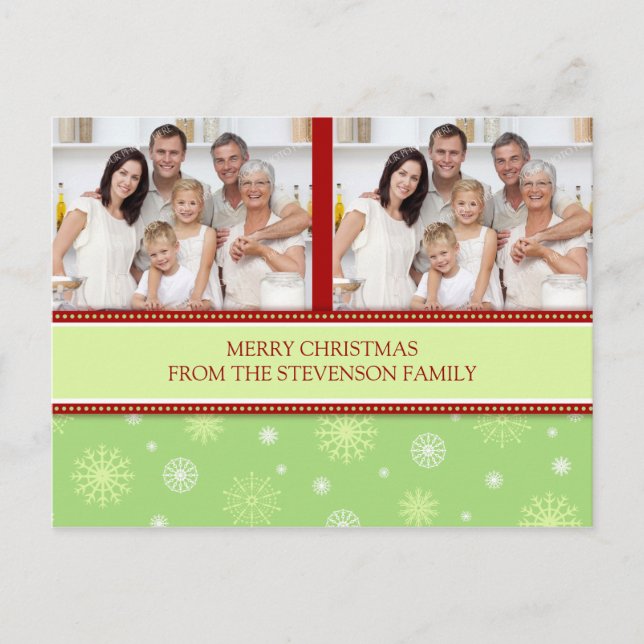 Doppel Foto Frohe Weihnachts Postkarten Schnee (Vorderseite)