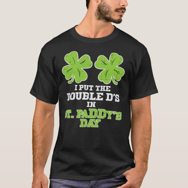 Doppel-Frauen am St Paddys Day Kleeblatt Funny P T-Shirt (Vorderseite)