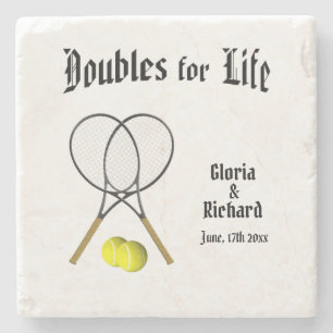 Doppel für Life Tennis Hochzeit Untersetzer