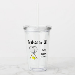 Doppel für Life Tennis Hochzeit Untersetzer Acryltrinkbecher