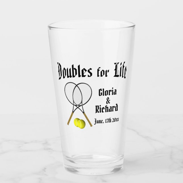 Doppel für Live Tennis Hochzeit Glas (Vorderseite)