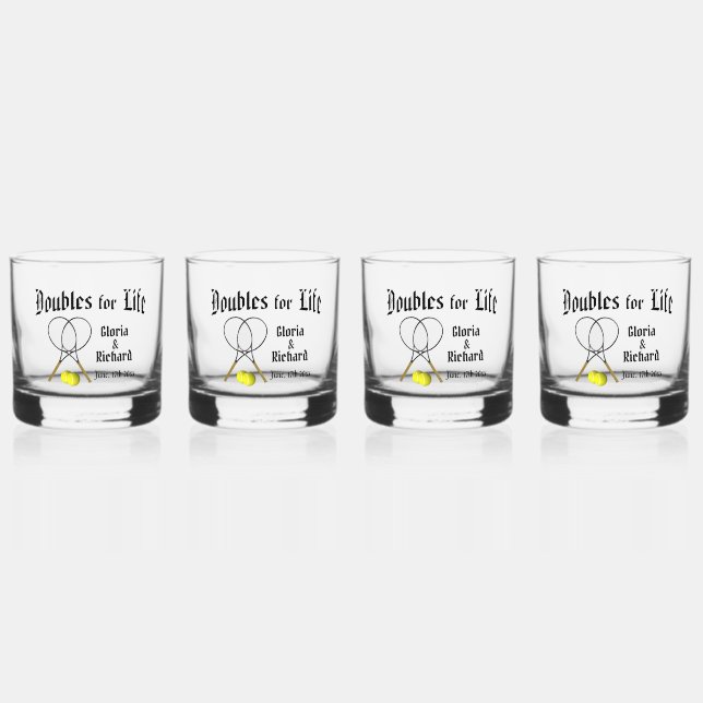 Doppel für Live Tennis Hochzeit Whiskyglas (Vorderseite)