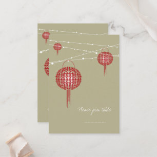 Doppel Glück Red Lanterns Chic Chinese Wedding Platzkarte