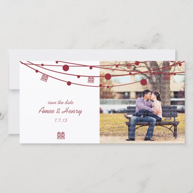 Doppel-Glücksklettern Hochzeit Speichern Sie das D Save The Date (Vorderseite)