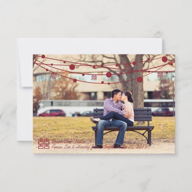 Doppel-Glücksklettern Hochzeit Speichern Sie das D Save The Date (Vorderseite)