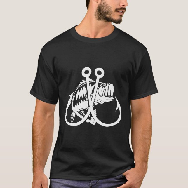 Doppel-Haken Bass Reel Life Fishing Hoodie T-Shirt (Vorderseite)