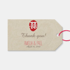 Doppel-Happy Chinese Wedding-Geschenk-Tag Geschenkanhänger
