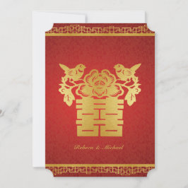Doppel-Happy Chinesisch Themed Wedites Einladungen