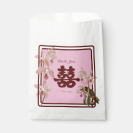 Doppel-Happy Orchid Gefälligkeitsags Geschenktütchen